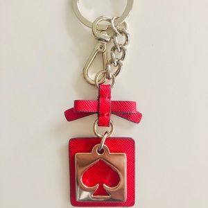 Kate Spade Red Cutout Heart Bow Key Chain NEW Fob